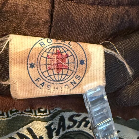 Vintage Royal Fashions Brown Leather Bomber Jacket L - Picture 2 of 14